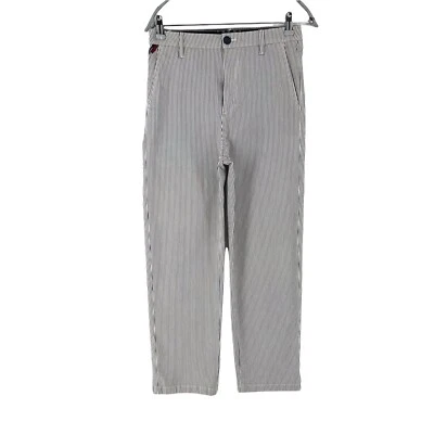 Tommy Hilfiger Donne Bianchi Regular Straight Fit Pantaloni Chino A Righe W28 - Immagine 1 di 4