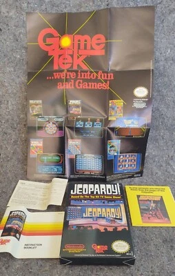 Jeopardy NES 1987 Video Game Box, Manual, Poster & Inserts (NO GAME!) - Image 1 of 4