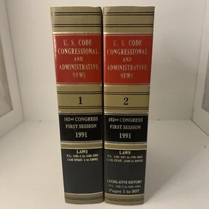 U.S. CODE CONGRESSIONAL AND ADMINISTRATIVE NEWS 1-2Volumes 1991 Law Books - Bild 1 von 15
