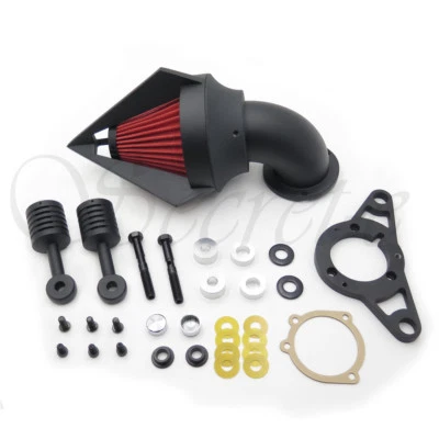Filtro filtro de aire negro para Harley Softail Fat Boy Dyna Street Bob Wide Glide Foto 1 de 3