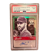Joe Mauer 2016 Panini Donruss Optic Studio Signatures Green /3! PSA 9 Twins Auto