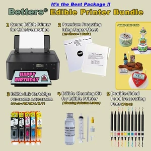 Edible Printer bundle- edible Ink & 25 Froasting sheets & Clean Kits & Food Pens - Picture 1 of 8