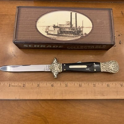 Сладкий винтажный 2008 Schrade Buffalo Horn кортик классический складной нож - Изображение 1 из 4