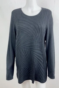 Chicos Pullover Pulli schwarz Struktur Glitzer Rundhals Größe 2/ Large - Bild 1 von 5