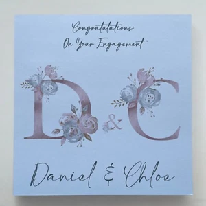 Engagement Card Congratulations On Your Engagement Daughter Son Personalised A-Z - Picture 1 of 3