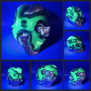 Natürlicher Vulkan Achat Quarz Kristall Alien Kopf Heilung UV-reaktives Reiki 2+ Pfund - Bild 1 von 20