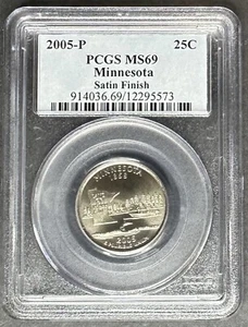 2005-P Satin Minnesota Quarter PCGS MS-69, Buy 3 Items, Get $5 Off!!! - Picture 1 of 2