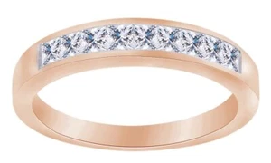 1/2 Ct Engagement Wedding Band Ring for Women Natural Diamond 14K Gold - Picture 1 of 5
