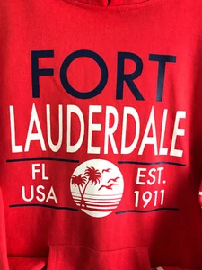 Pacific & Co. Fort Lauderdale Kids XL Red Long Sleeve Hoodie  - Picture 1 of 10