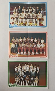 Lot Of 3 Topps NBA Mini Posters 1980-81 Rockets Bulls Blazers - Picture 1 of 6