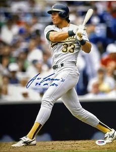 Jose Canseco Signed 11x14 Photo Oakland Athletics '86 NL Roy' PSA X33194 - Picture 1 of 2