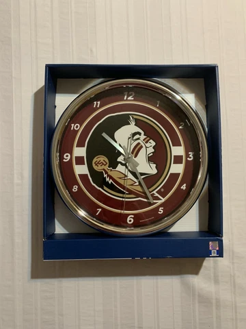 Florida State Seminoles FSU NCAA Round 12" Chrome Clock Wincraft Cover