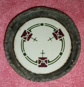 Posavasos, Art Deco metal y porcelana marcado Dc.1038 - Imagen 1 de 4