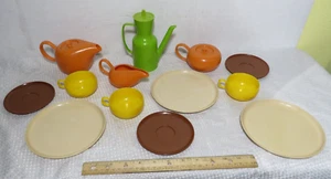 Vintage IDEAL Russel Wright Children's Toy Melamine Dishes 1950's ~ 13 Pc Set - Picture 1 of 13
