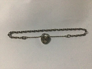 Sterling Silber Vintage Kinder Armband mit Vorhängeschloss  - Bild 1 von 10