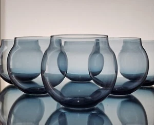 Timo Sarpaneva set of six "Aroma" blue 7 oz drinking glass i102 Iittala 1960s - Picture 1 of 7