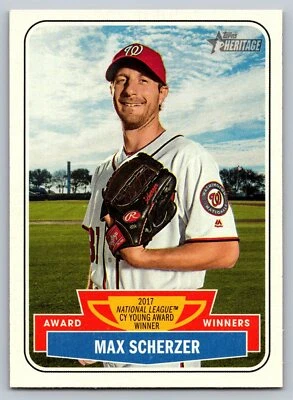 2018 Topps Heritage #AW-4 Max Scherzer Award Winners - Image 1 of 2