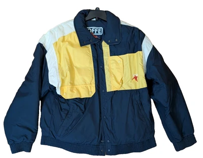 Jaqueta de esqui vintage Roffe amarela retrô tamanho grande - Imagem 1 de 4