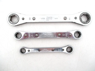 SNAP ON 3 Pc Metric Double Ratcheting Box Wrench Set 10-11mm, 12-13mm, 17-19mm - Image 1 of 4