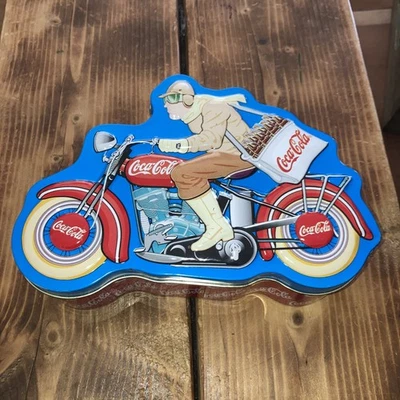 Coca Cola Motor Cycle Rider Tin Box Collectible produced by The Tin Box Company - Image 1 of 3