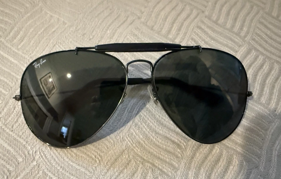 Gafas de sol negras vintage Bausch Lomb B&L Ray Ban Outdoorsman hechas en EE. UU. 58 mm 14 Foto 1 de 4