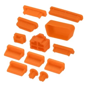 65pcs Laptop Port Duct Cover 13 Types Plugs Caps USB/VGA/Audio Jack/SD, Orange - Zdjęcie 1 z 7