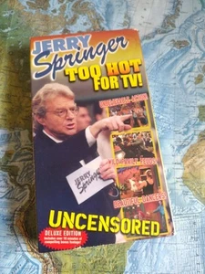 Jerry Springer Too Hot for TV Volume 2 1998 Vintage Uncensored Deluxe VHS Tape - Imagen 1 de 7