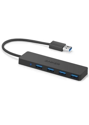 Anker 0.7 ft 4-Port USB 3.0 Ultra Slim Data Hub Black Used - Image 1 of 3