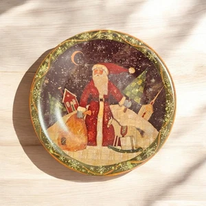 Set of 4 Certified International Susan Winget 8" Christmas Santa Plates Holiday - Picture 1 of 4