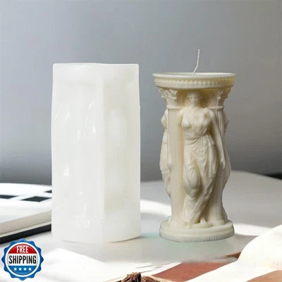 Molde de pilar de ángel de silicona - Vela ondulada Moldes de fundición de resina de silicona para lata Foto 1 de 4