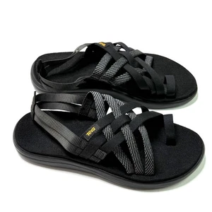 Teva Sandals Womens 8 Voya Strappy Black Hook & Loop Comfort Casual 1099271 - Picture 1 of 8