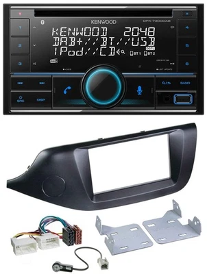 Kenwood CD 2DIN DAB USB MP3 Bluetooth Autoradio für Kia Ceed (ab 12) schwarz - Bild 1 von 4