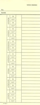 200 Weekly Time Cards for Amano, Acroprint, , Icon, Lathem, Simplex, and Others - Image 1 of 4