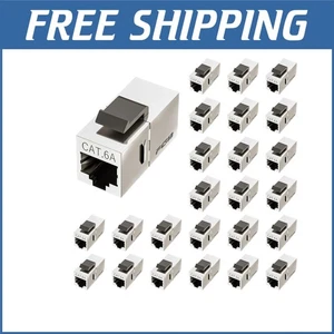 25 Pack Cat6a Shielded RJ45 Keystone Couplers - 10Gbps Ethernet Performance - Afbeelding 1 van 9