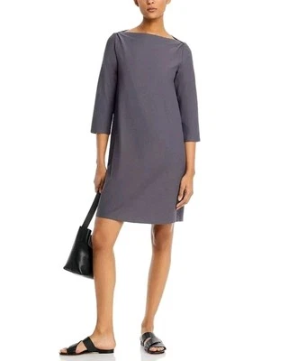 EILEEN FISHER Meteor Luxury Old Money Washable Crepe Stretch Knit Dress Sz SP  - Image 1 of 4