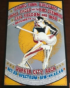GRAND FUNK RAILROAD and THE FACES Konzert Poster 23.10.1970 REPRINT - Bild 1 von 1