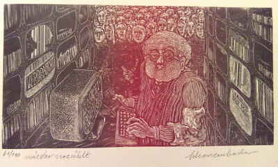 Holzstich Original WIEDER VERZÄHLT von Robert Schanzenbacher - Bild 1 von 3