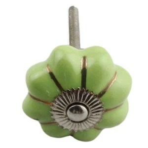 Möbelknauf Rosette einfarbig grün silber - Picture 1 of 9