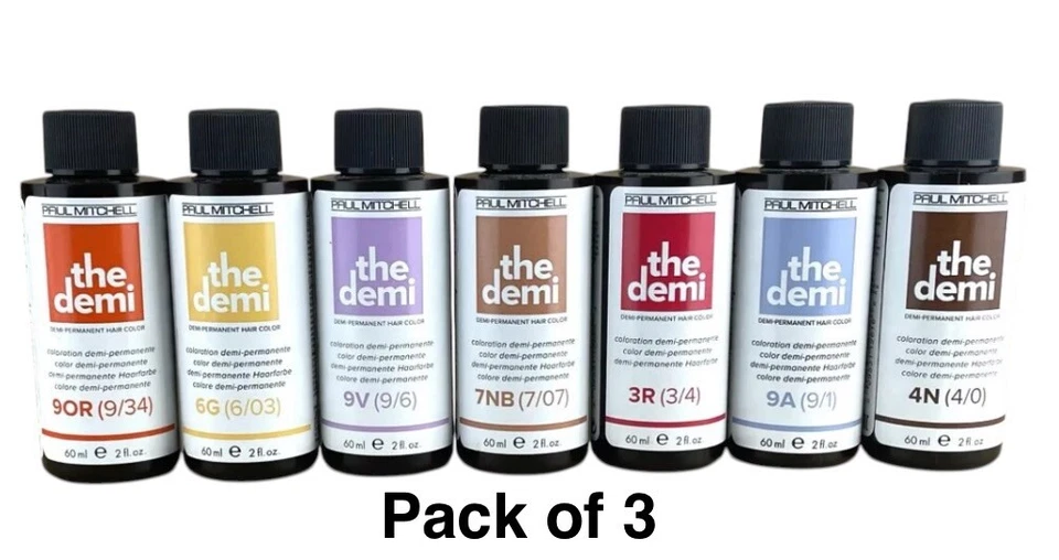 Paquete de 3 colores de cabello permanentes Paul Mitchell The DEMI Demi 2 fl oz - Elige el tuyo - Foto 1 de 1