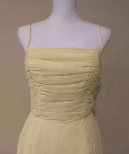 Ballkleid von Morgan & Co. Gr. 11 sonnengelb Chiffon mit Spaghettiträgern - Bild 1 von 4