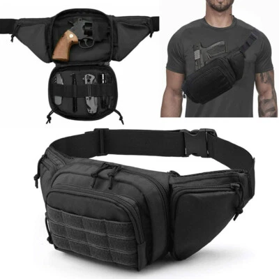 Tactical Waist Bag Concealed Gun Carry Pouch Military Pistol Holster Fanny Pack