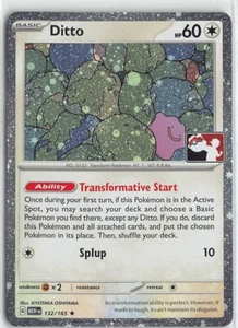 Pokemon Prize Pack Serie 6 Ditto Lámina Estampada Raro #132 Pokemon 151 MEW - Imagen 1 de 2
