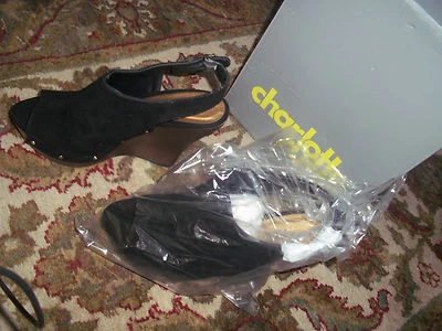 Women's Black  Wedge Heels Sandals Sz 7 - Image 1 of 4