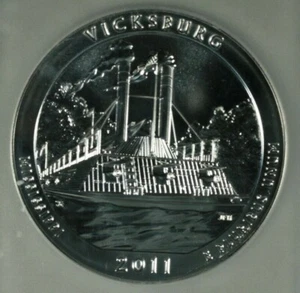 2011 ATB 5oz Vicksburg 25c. PCGS MS69DMPL F.S.  - Picture 1 of 5