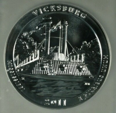 2011 ATB 5oz Vicksburg 25c. PCGS MS69DMPL F.S.  - Image 1 of 4