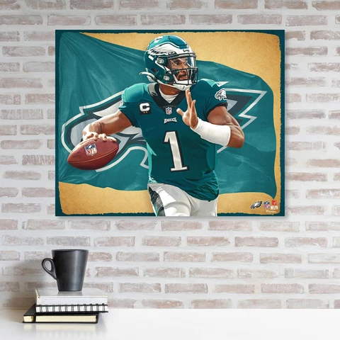 Jalen Hurts Philadelphia Eagles Unsigned Stretched 20" x 24" Canvas Cover
