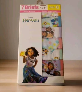 Disney Encanto Girls Briefs Size 8 Tagless 100% Cotton 7 Pack NEW - Picture 1 of 3