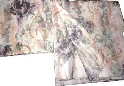 CROSCILL CHAMBORD CASSIS FLORAL VERDE AMATISTA (2P) PANELES CORTINAS 39 X 84 Foto 1 de 4