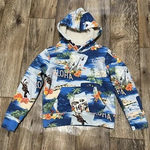 Ralph Lauren Childrenswear Boys Size 8 Tropical Ski Print Fleece Hoodie Style - Picture 1 of 9