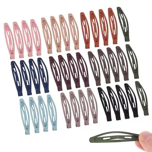 40 Pcs Colourful Matte Hair Barrettes for Women Girls 2.36in Snap Hair Clips ... - Picture 1 of 8